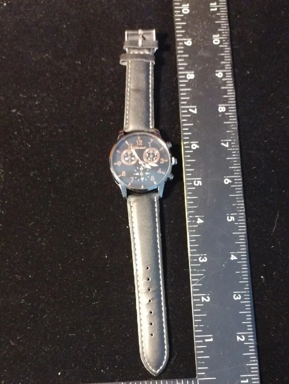 Geneva Black Watch with Rose Gold Accents